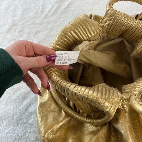 Urban Heritage gold ruched hobo dumpling shoulder purse - Picture 5 of 7